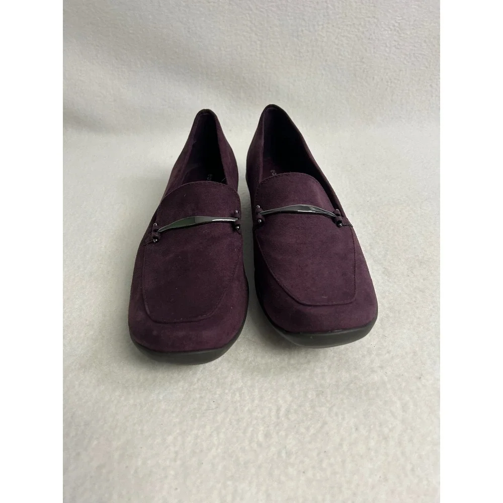 Comfort Career Easy Spirit Womens 8.5M Purple Searena2 Suede-Like Loafers